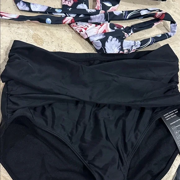 Women Cross Wrap Halter Bikini Set High Waisted Push Up Two Piece Swimsuits M - Picture 5 of 6